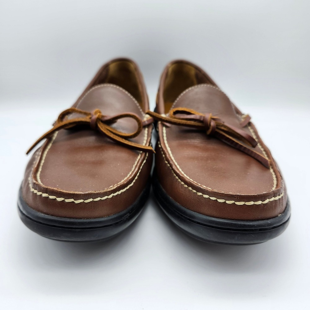 Cole Haan Mens Brown Leather Classic Moc Toe Driving Loafer Shoes slip-on tie - Picture 2 of 9